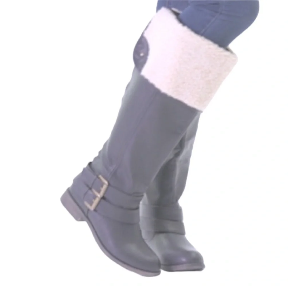 Grey Riding Boots Knee High Over Knee Cornelia Neutral Gray Taupe Womens Size 9
